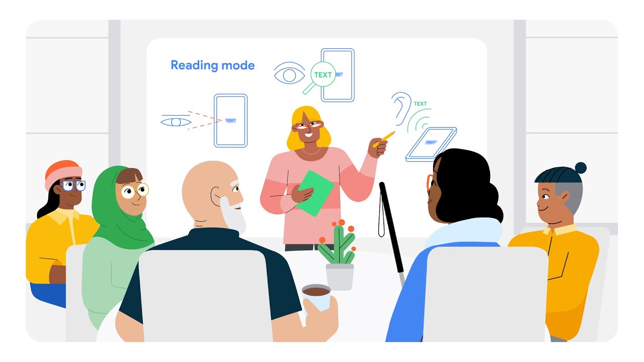 Animated video that uses Reading mode to customize content with larger font, higher contrast and text-to-speech